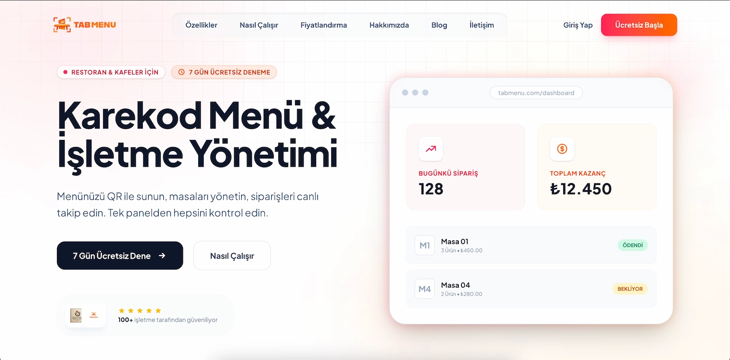 TabMenu dijital menü yönetim platformu