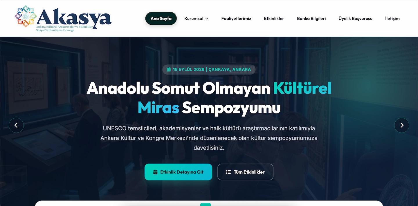 Akasya kurumsal web sitesi projesi